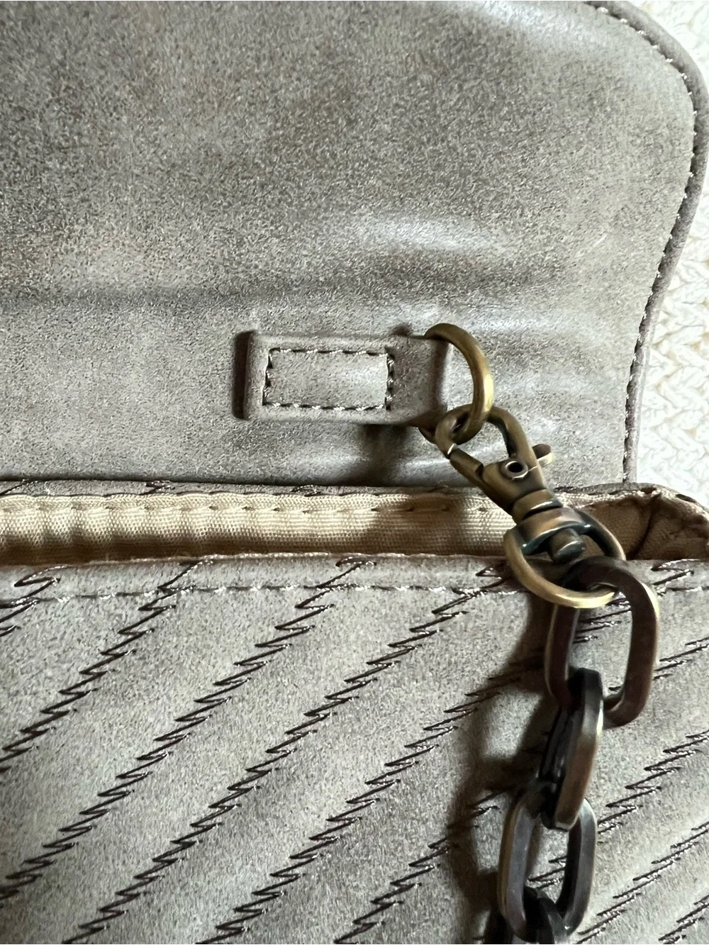 Taupe & Bronze shoulder/clutch bag